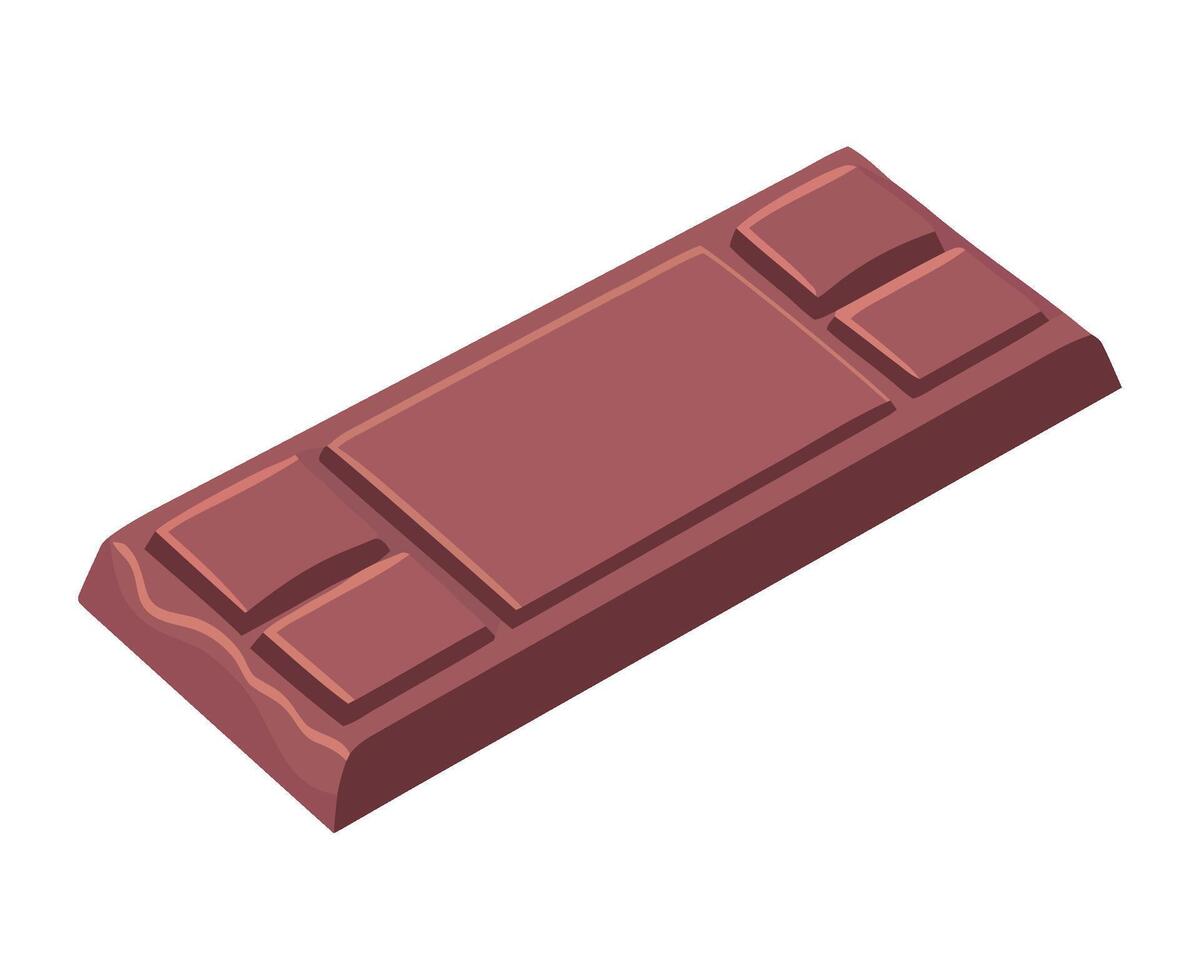 A chocolate bar is shown on a white background vector