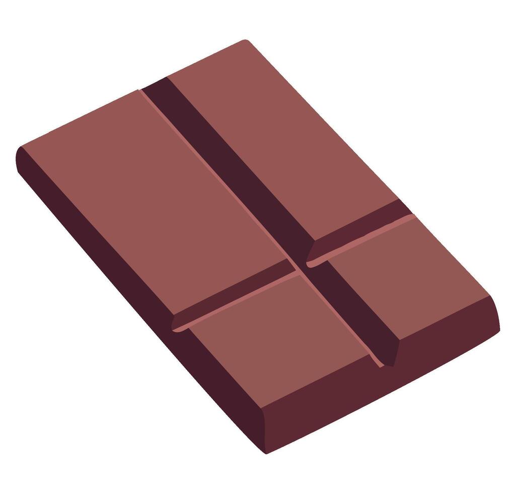 A chocolate bar is shown on a white background vector