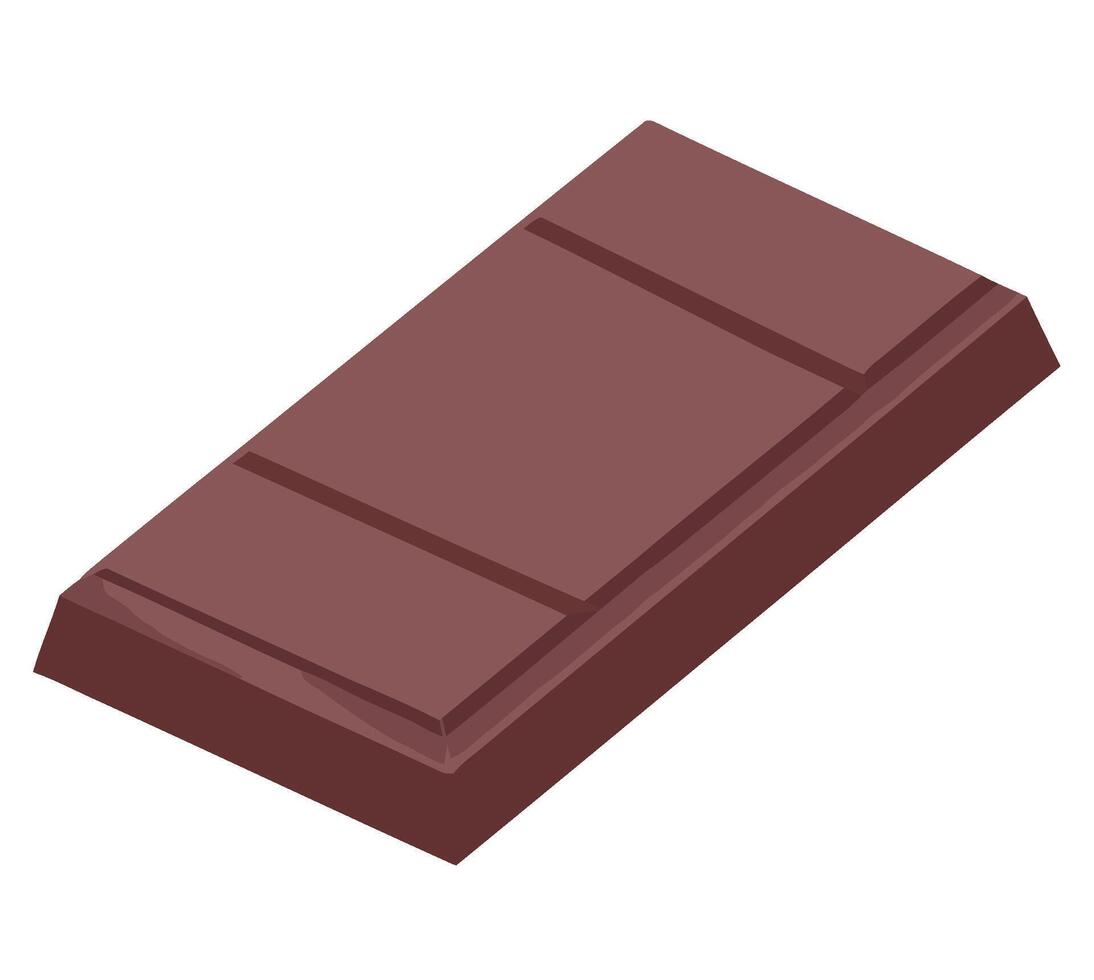 A chocolate bar is shown on a white background vector