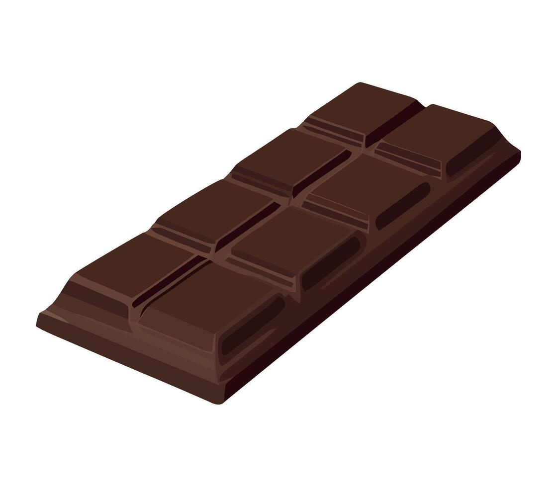 A chocolate bar is shown on a white background vector
