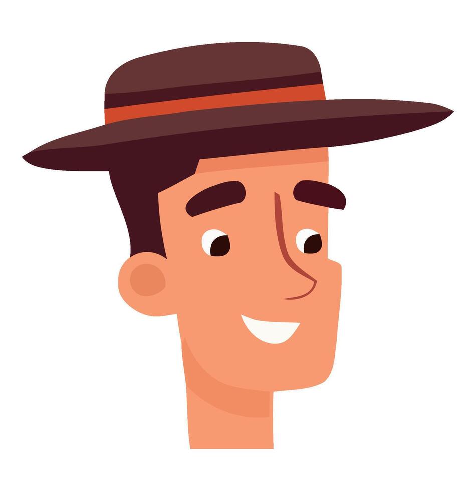 A cartoon man wearing a hat vector