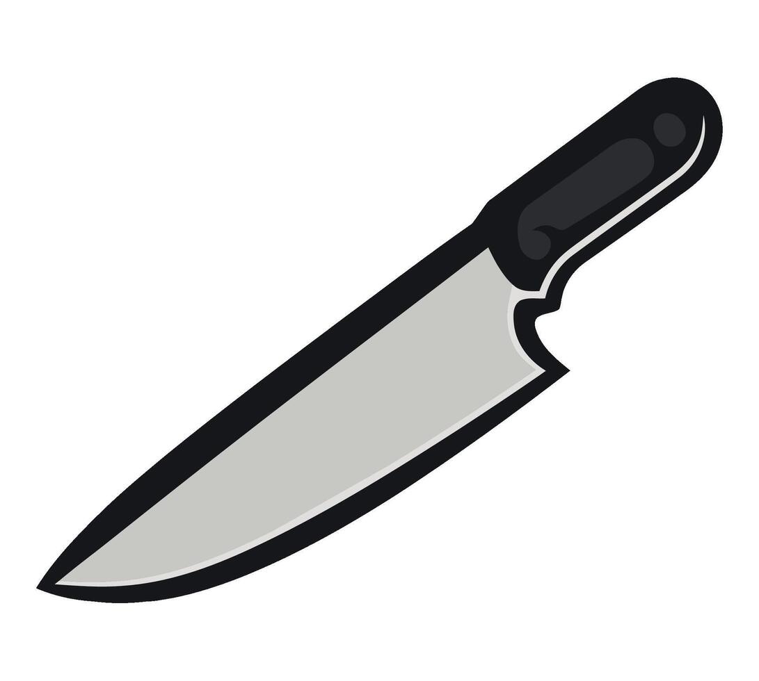 A knife is shown on a white background vector