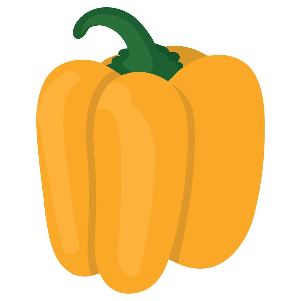 A yellow pepper on a white background vector