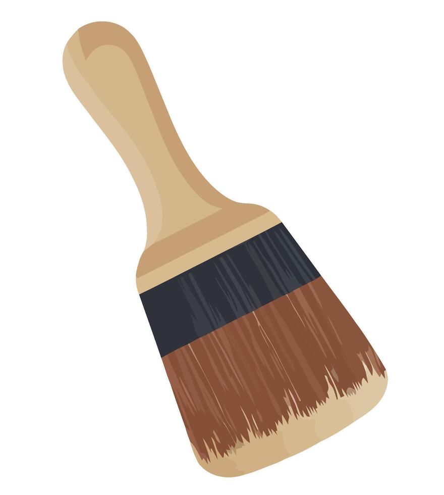 A paint brush with a brown handle vector