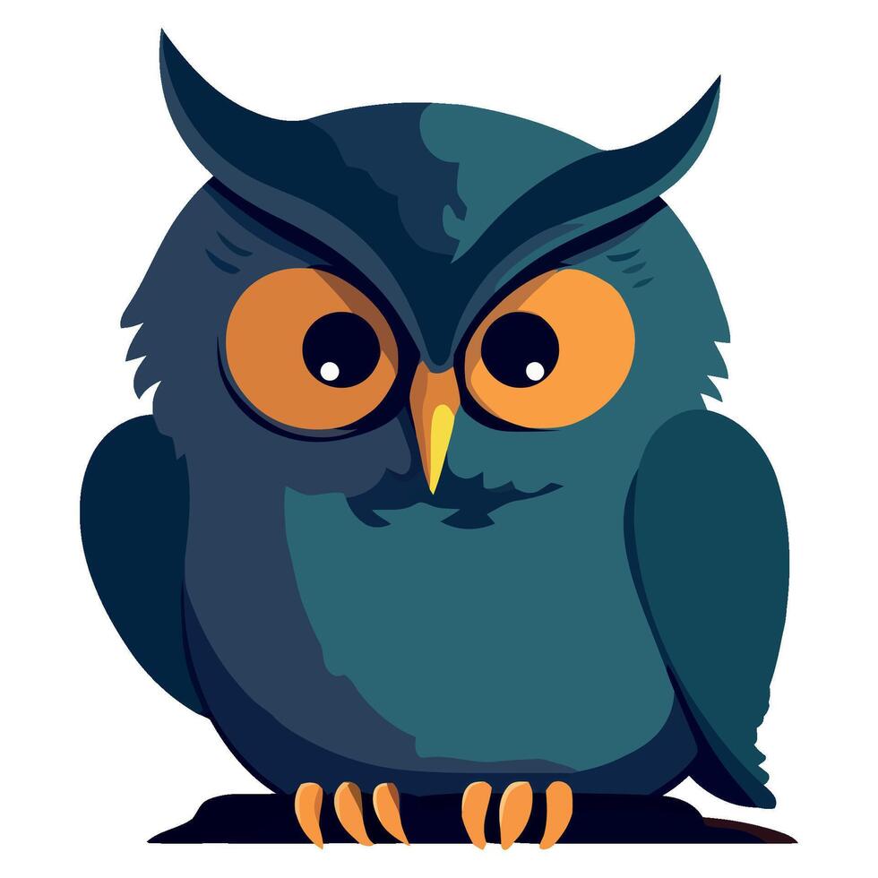 An owl with big eyes and orange eyes vector