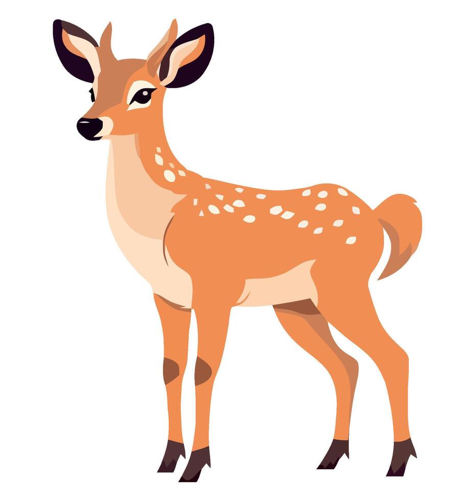 A cartoon deer standing on a white background vector