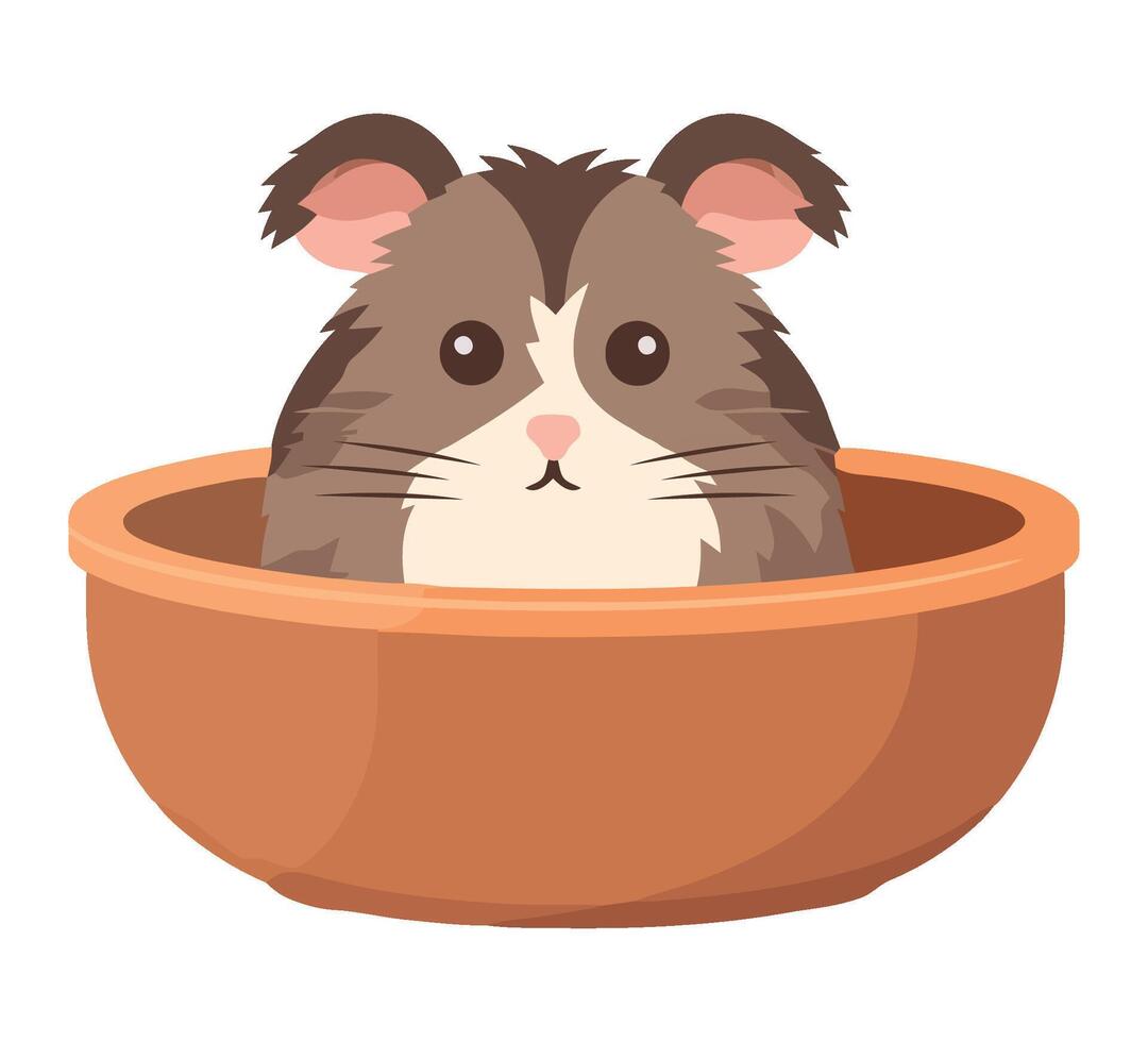 A hamster in a pot on a white background vector