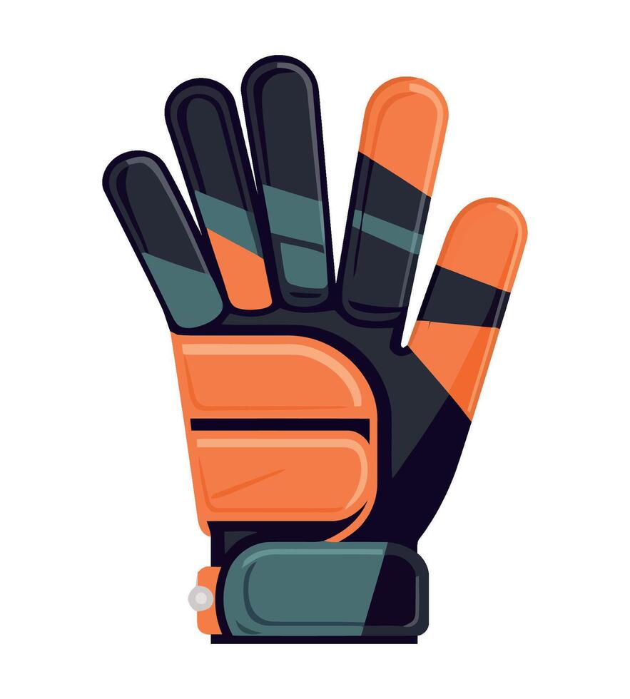 A glove with orange and black stripes vector