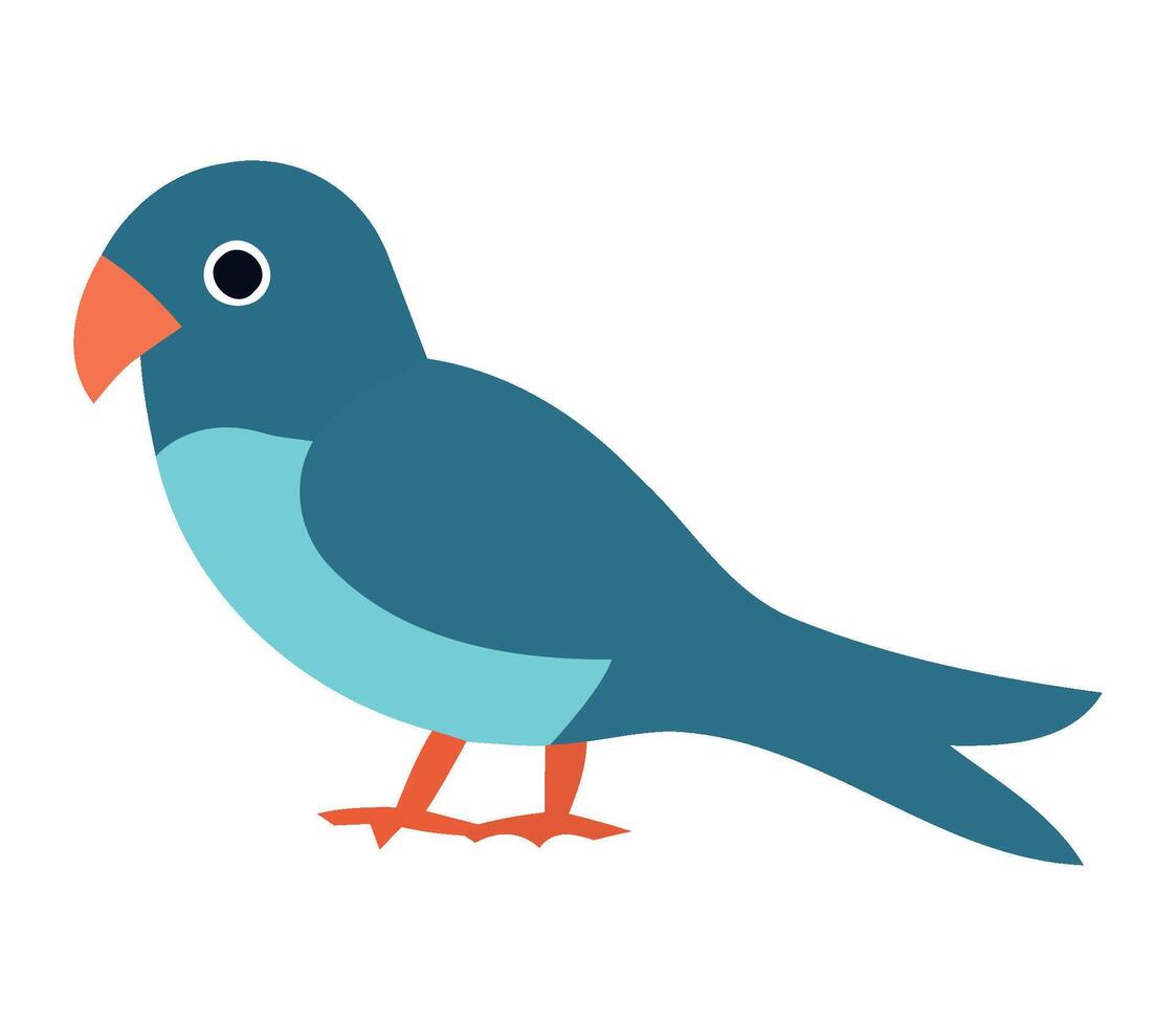 A blue bird with orange beak and orange feet vector