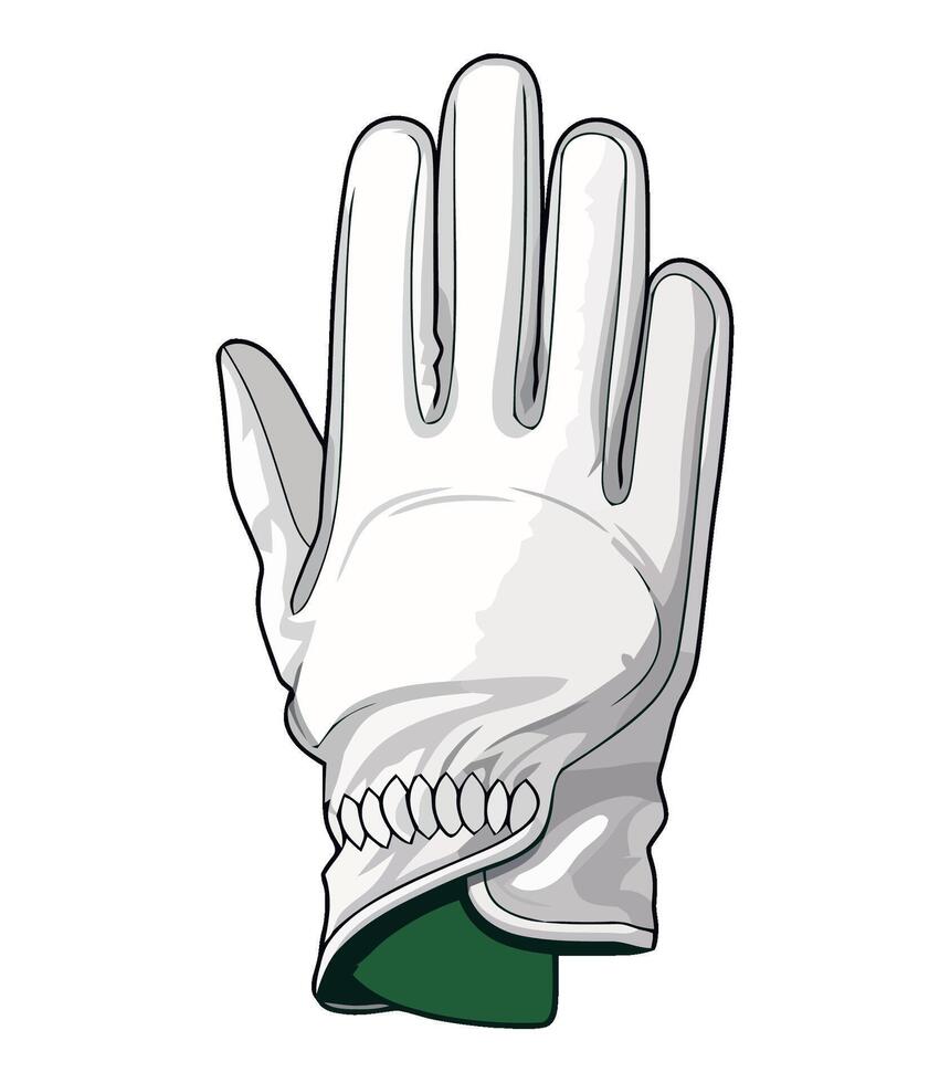 A white glove with green band on the wrist vector