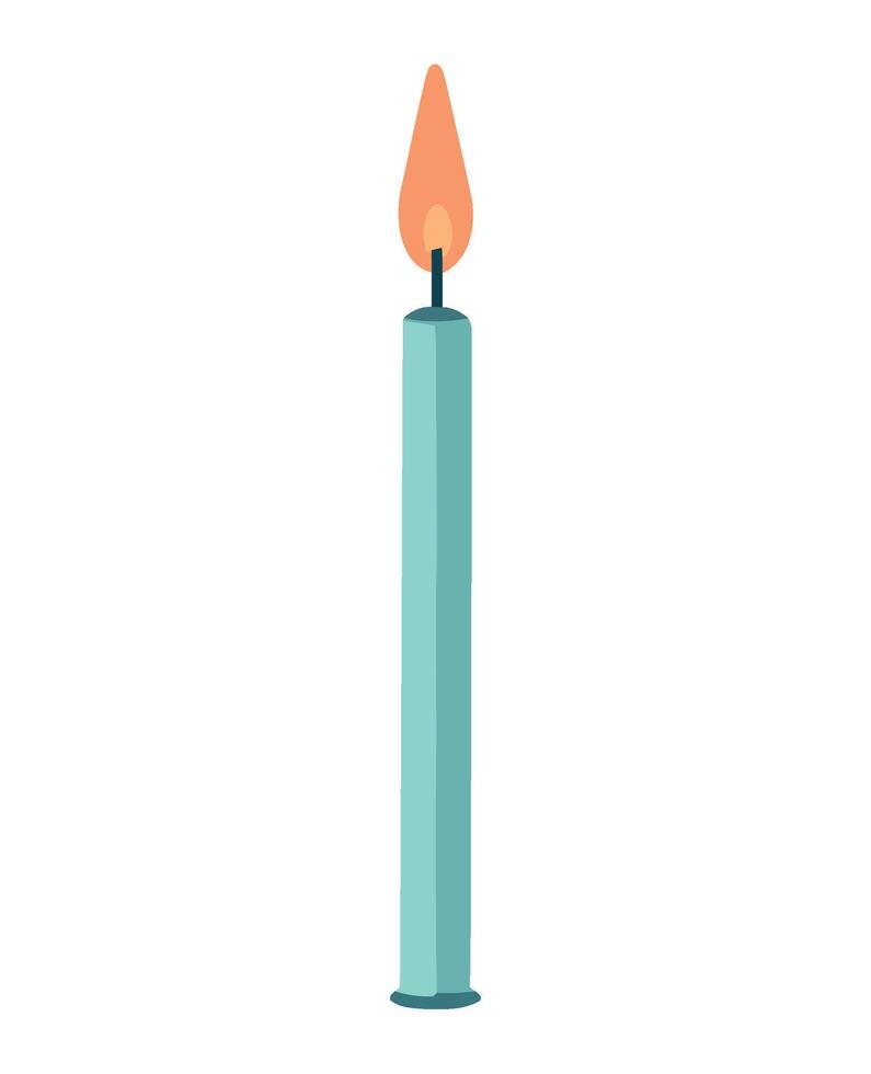A single candle with a flame on top vector