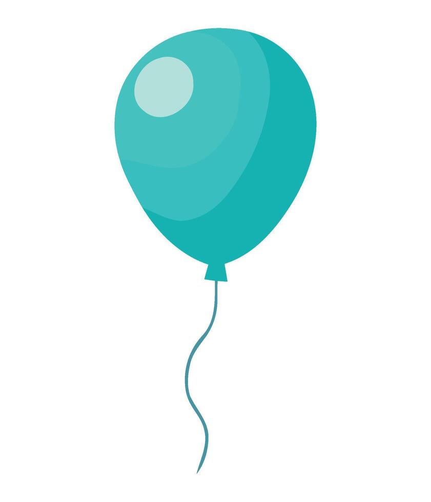 A blue balloon with a string attached to it vector