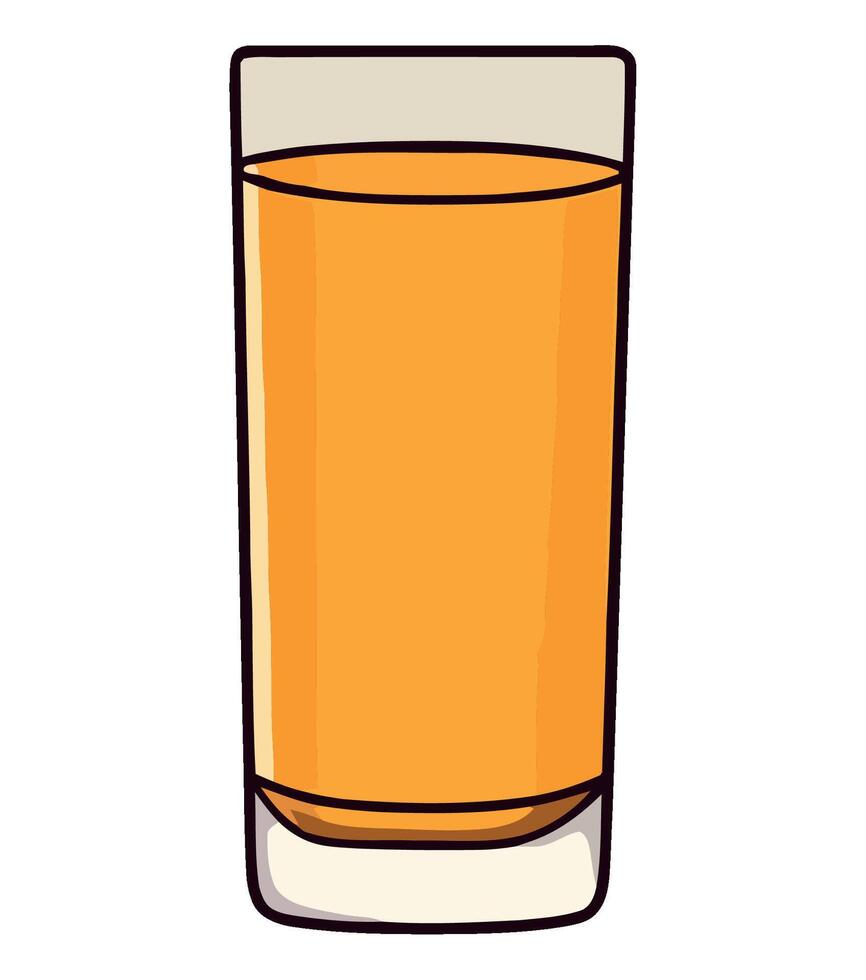 Orange juice in a glass illustration vector