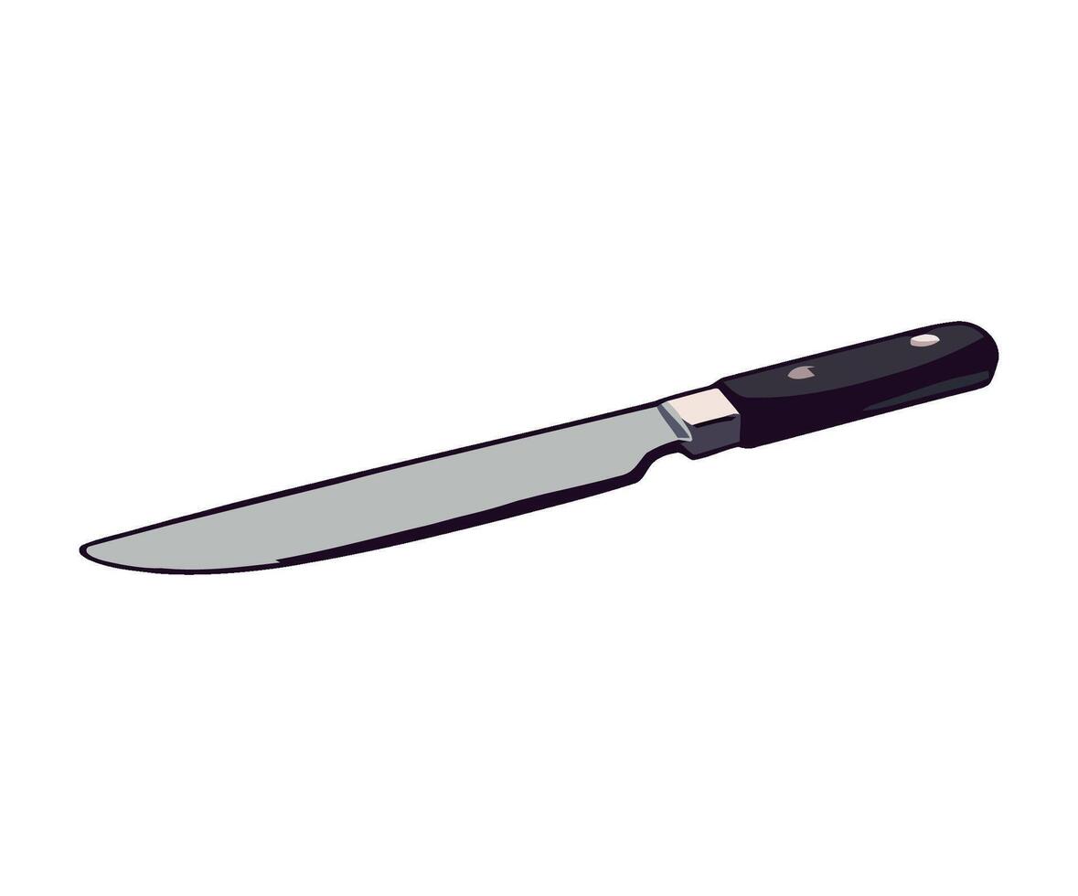 A knife is shown on a white background vector