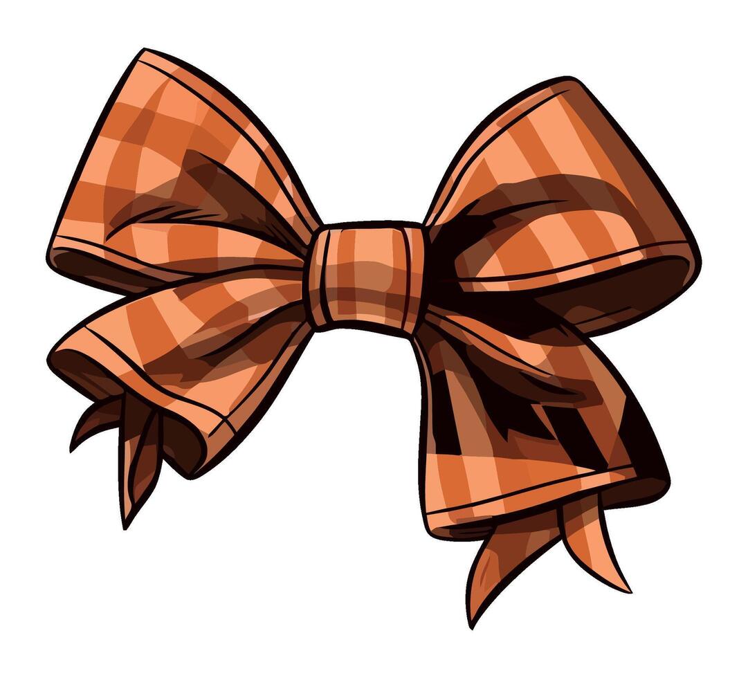 A bow with a checkered pattern on it vector