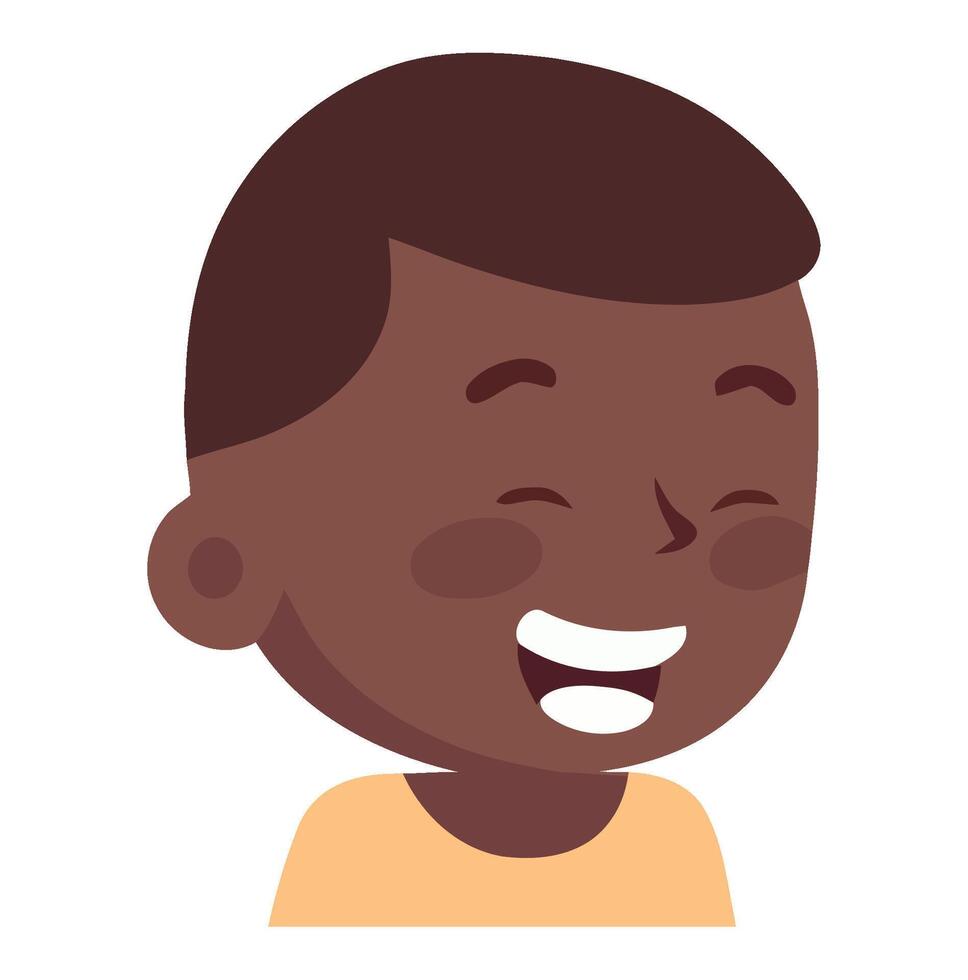 A cartoon boy smiling with his eyes closed vector