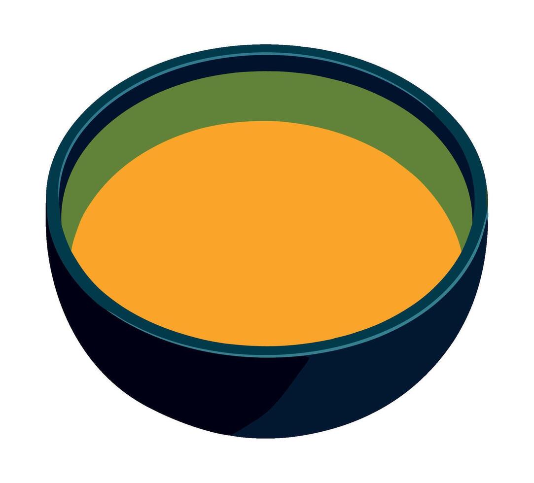 A bowl of orange soup is shown in this illustration vector