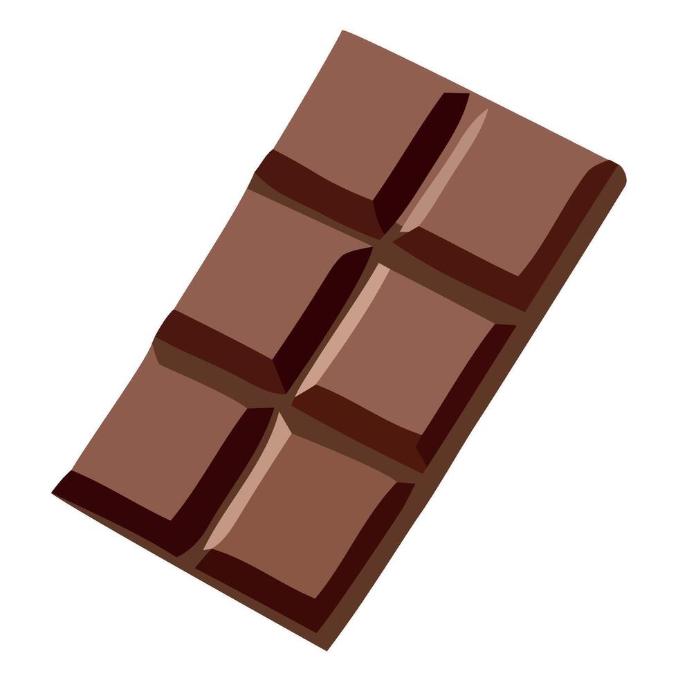 A chocolate bar is shown on a white background vector