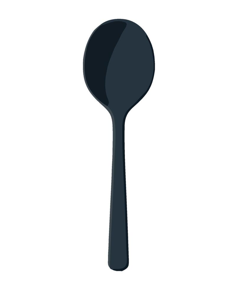A black spoon on a white background vector