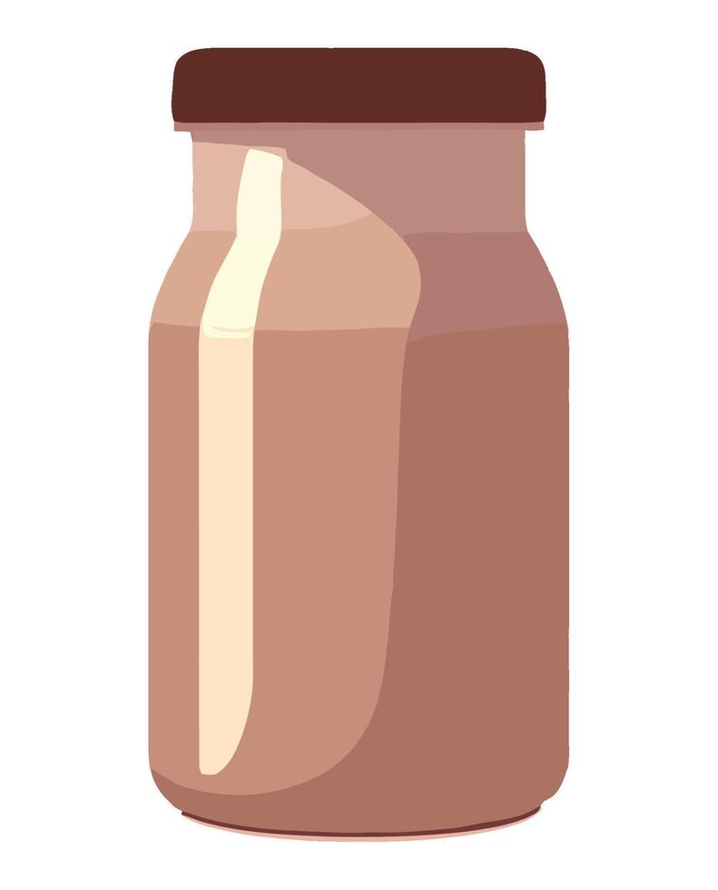 A jar of chocolate spread on a white background vector