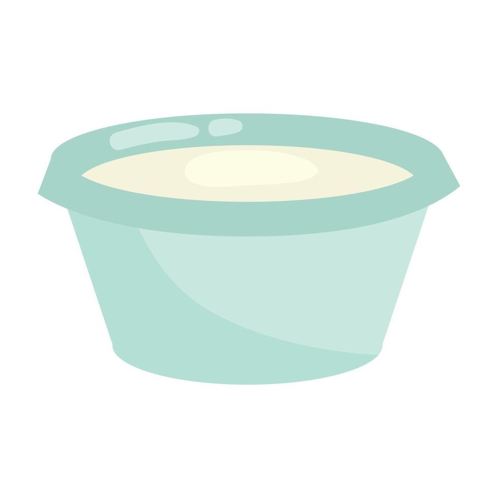 Yogurt in a bowl illustration on white background vector