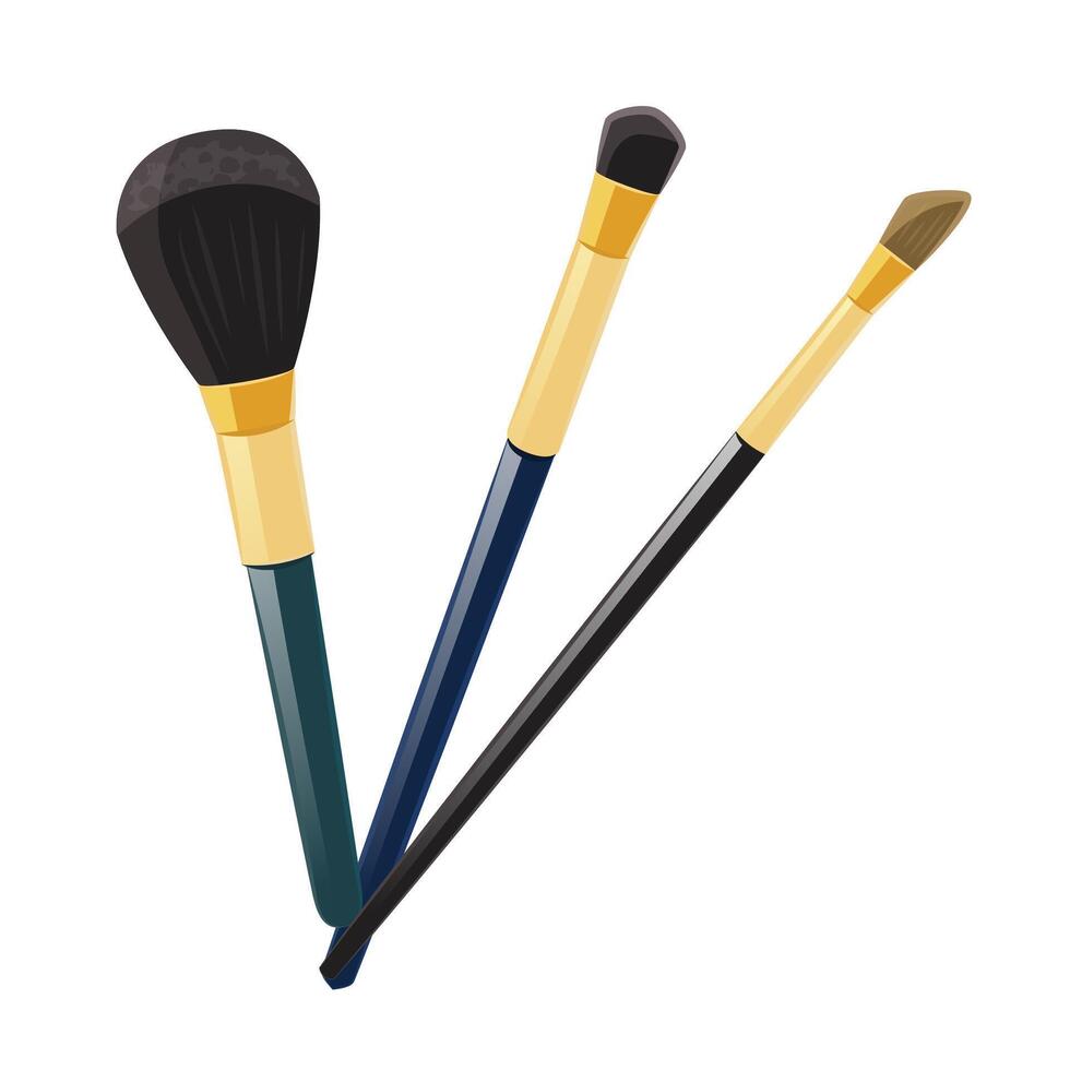 cosmético maquillaje cepillos aislado en blanco antecedentes vector