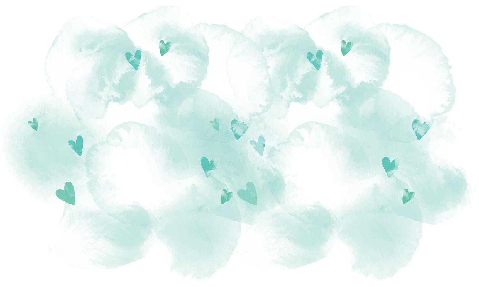 Heart patterned on background watercolor style design vector