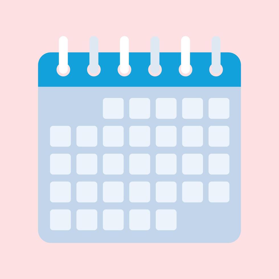Calendar icon on red background vector
