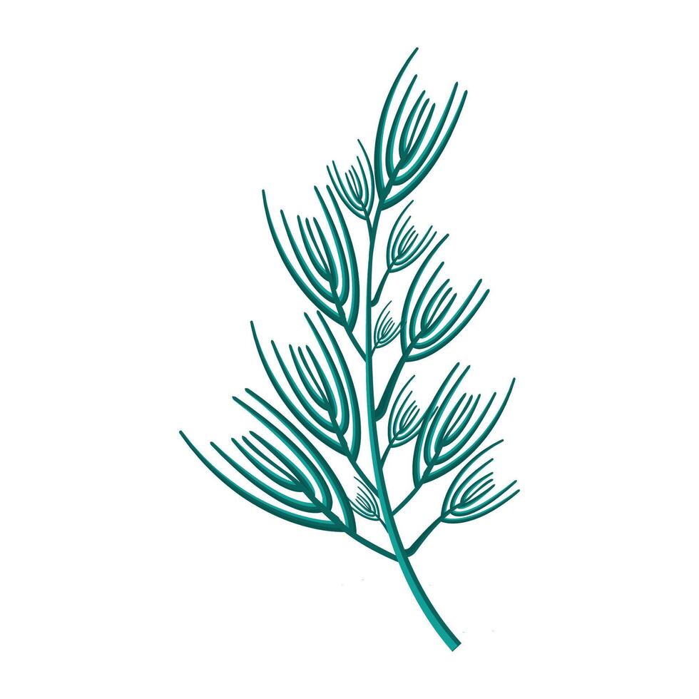 Hand drawn leaves illustration on a white vector