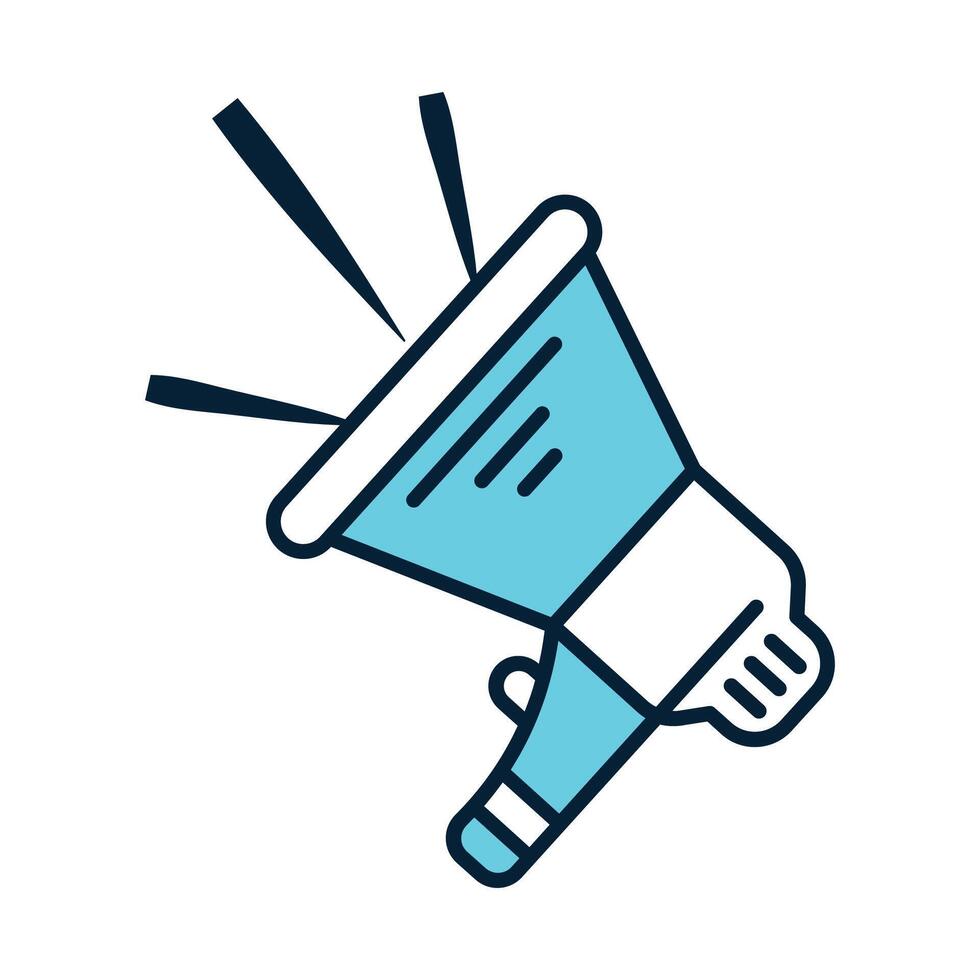 Megaphone idea icon Outline megaphone idea icon on a white background vector