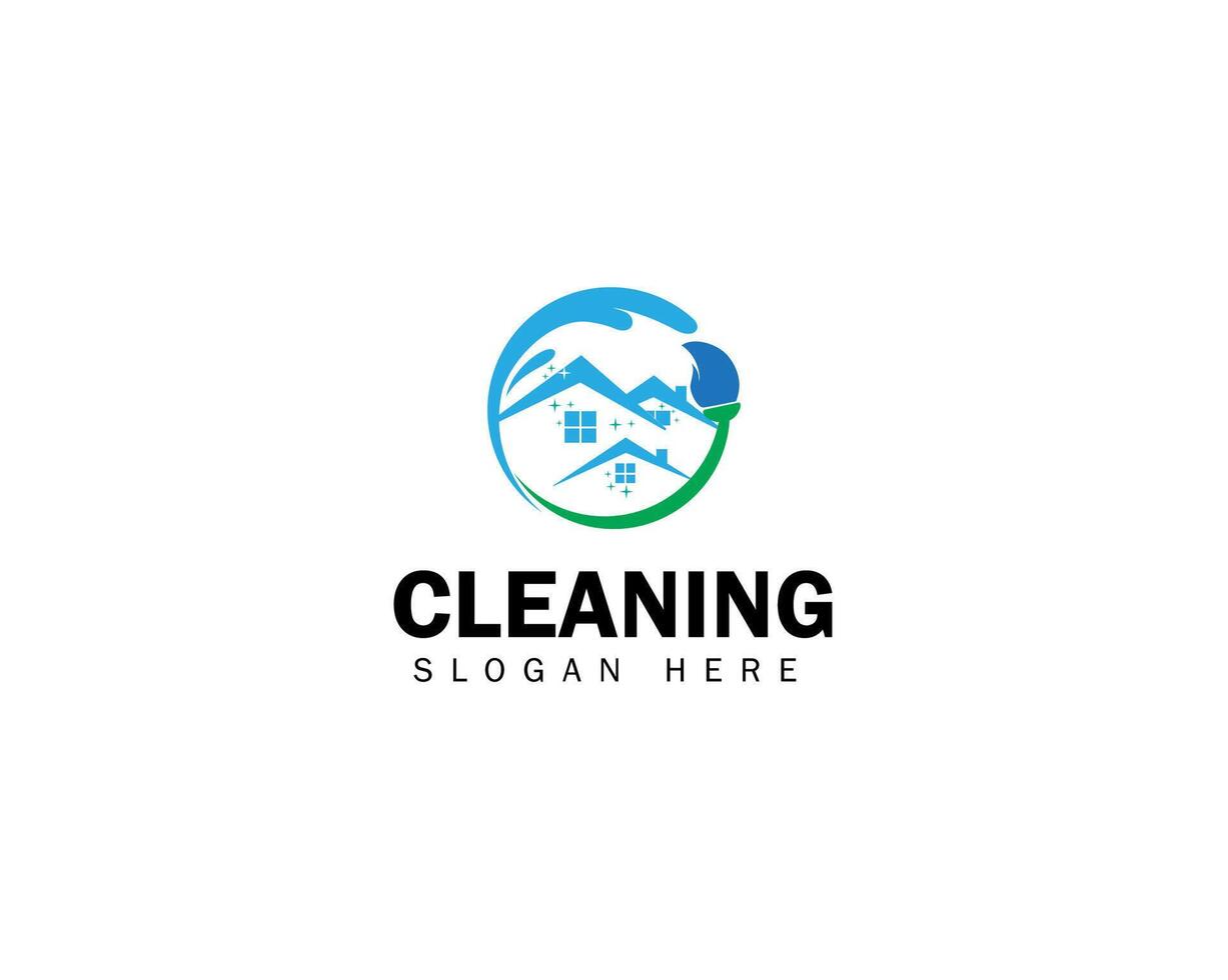 house residential commercial cleaning logo design icon symbol template vector
