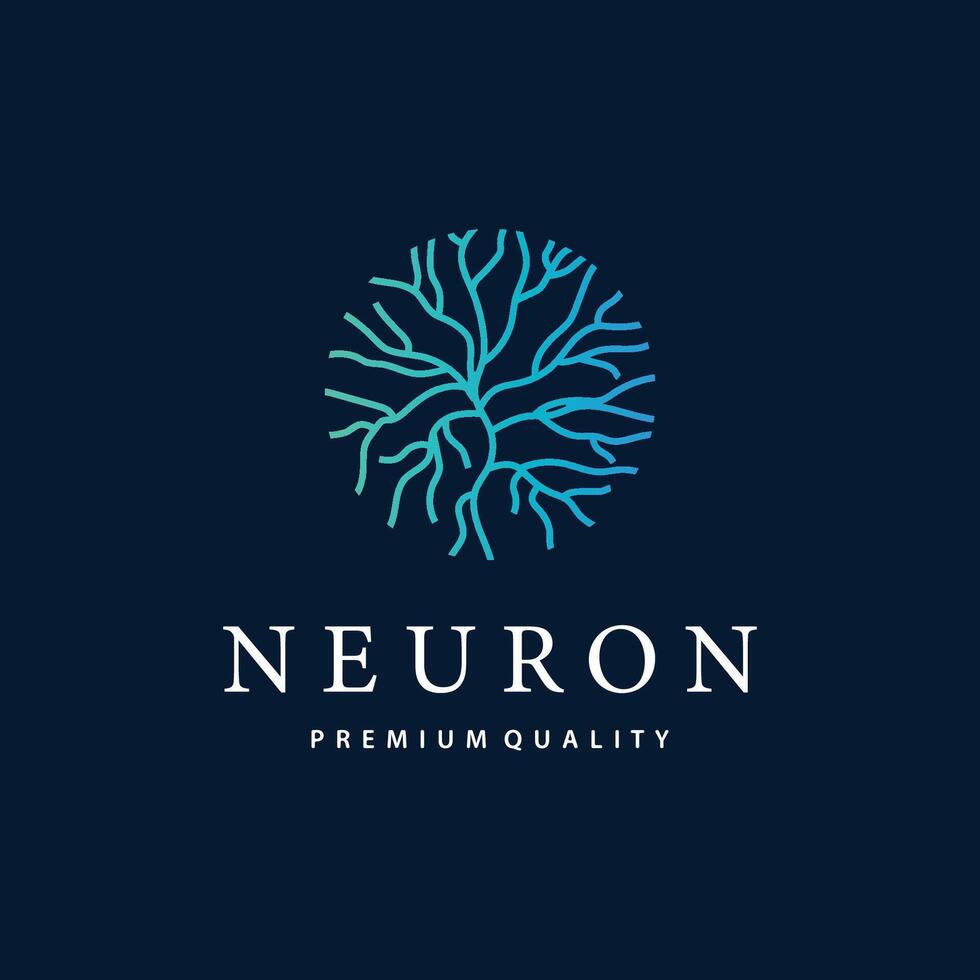 Neuron Logo, Neuron Nerve or Seaweed Abstract Molecule Design, Template Illustration vector