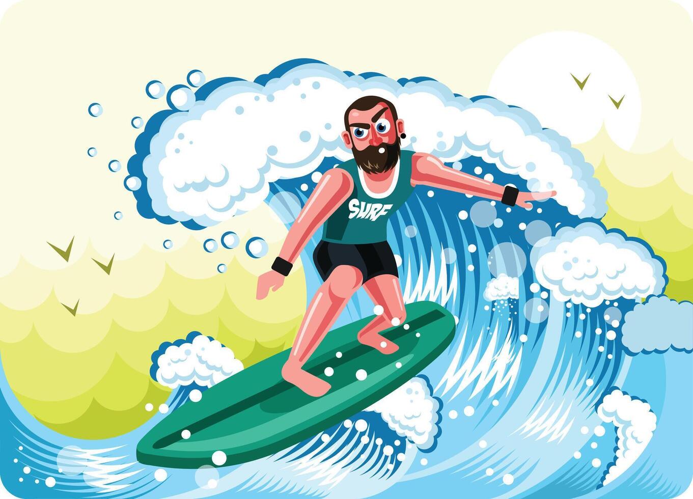 Surfers in Action vector