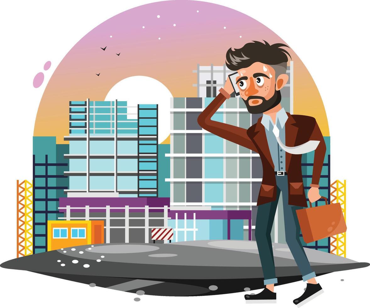 Tired Businessman Illustration vector