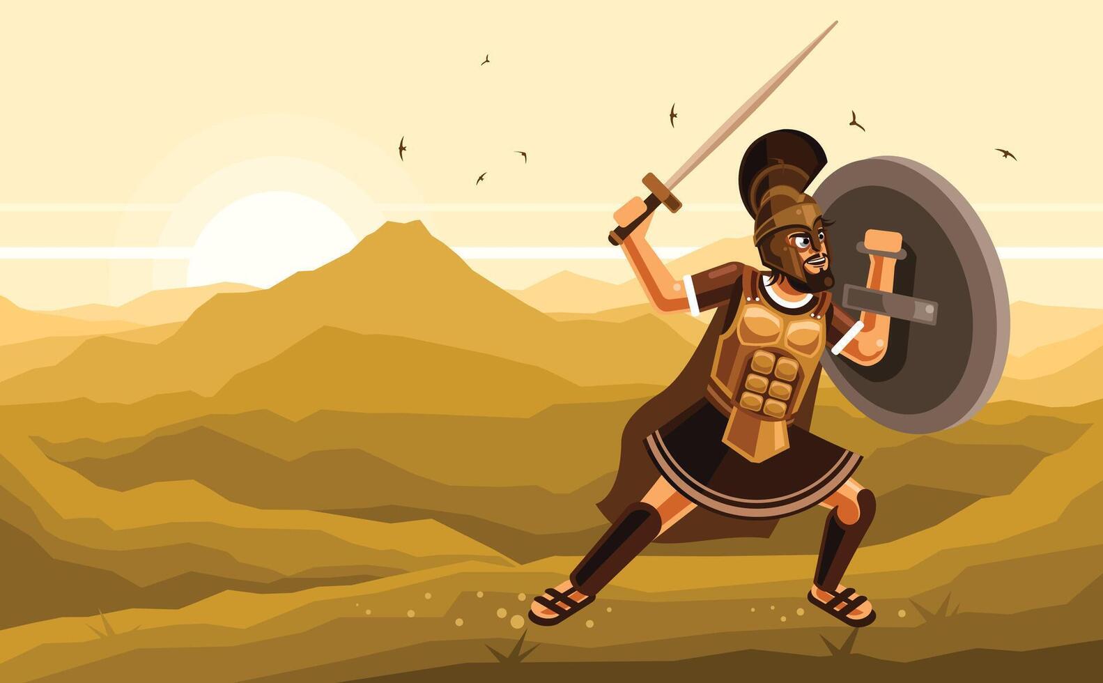 Warrior Character Graphics Illustration vector