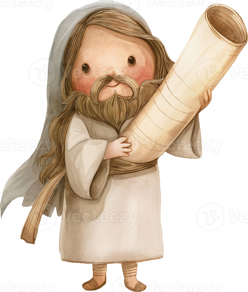 söt Jesus bärande en skrolla av sju tätningar png