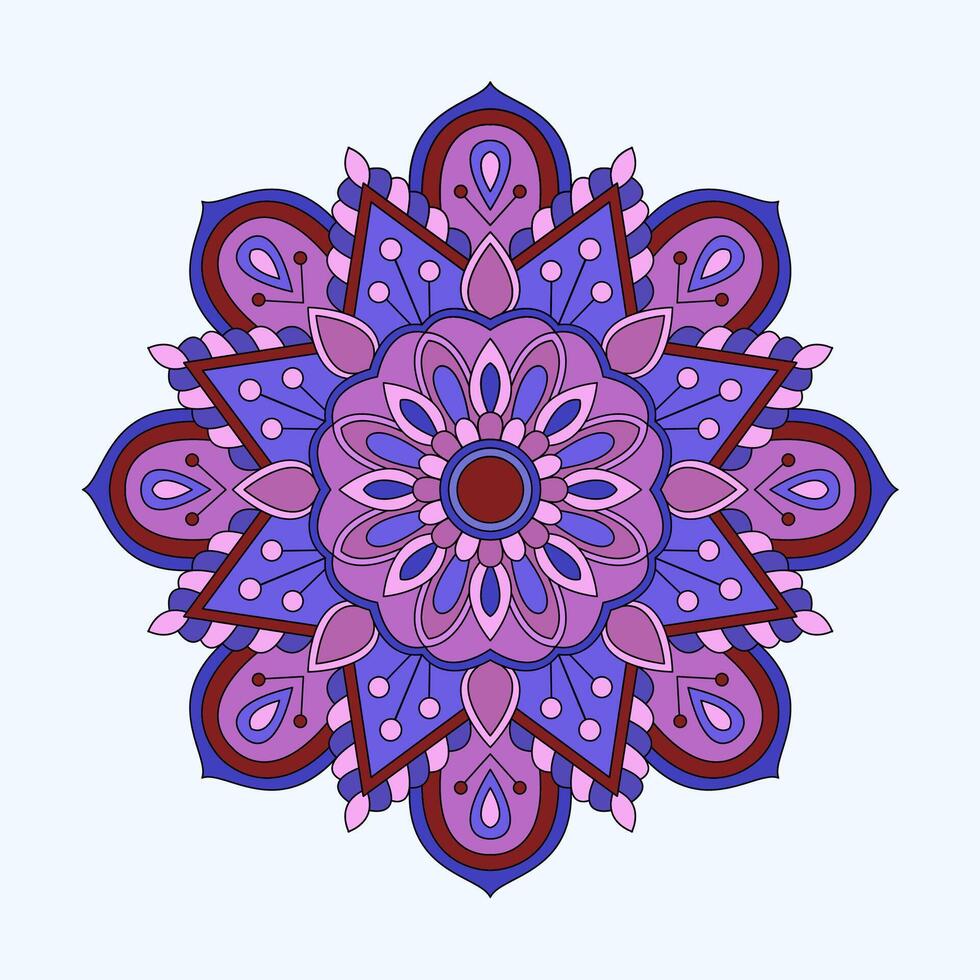 Decarative Cirvle colour ornament in ethnic orieantal style mandala vector