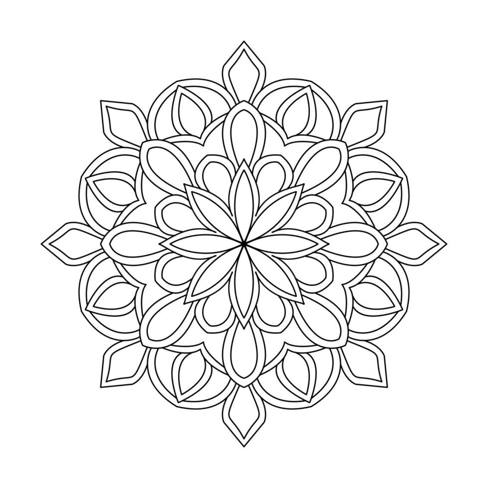 Decotative simple floral patterns mandala coloring book page vector