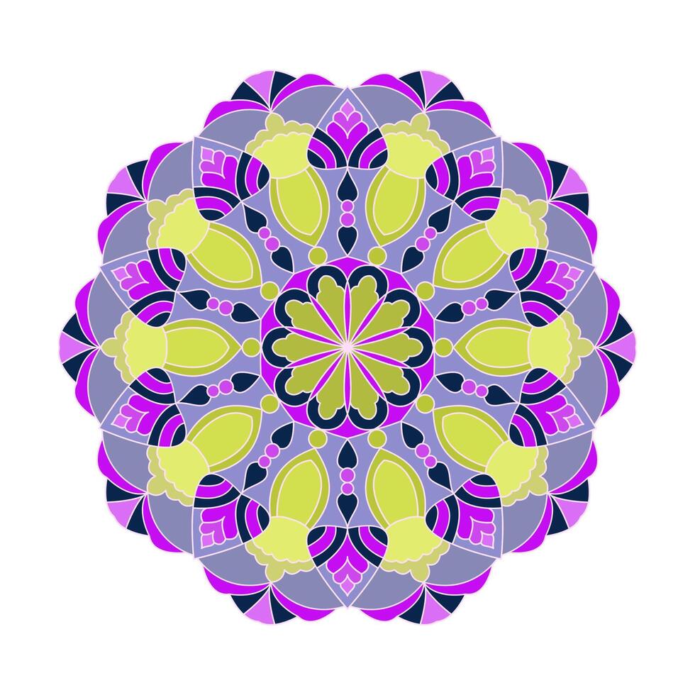 Graceful gestures colour mandala design vector