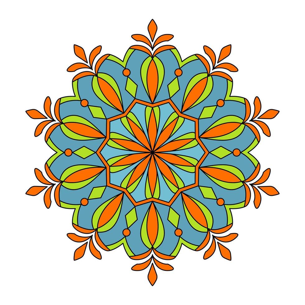 Graceful gestures colour mandala design vector