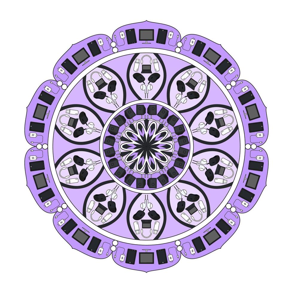 Device style colour mandala design vector