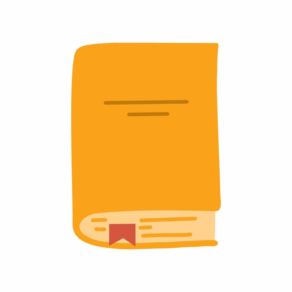 orange book or notebook. School office. element for decoration of postcard for September 1. vector