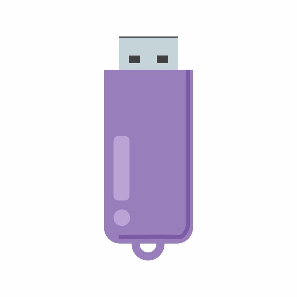Purple USB flash drive. illustration. vector
