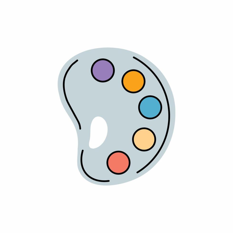 palette with paints for drawing. illustration. vector