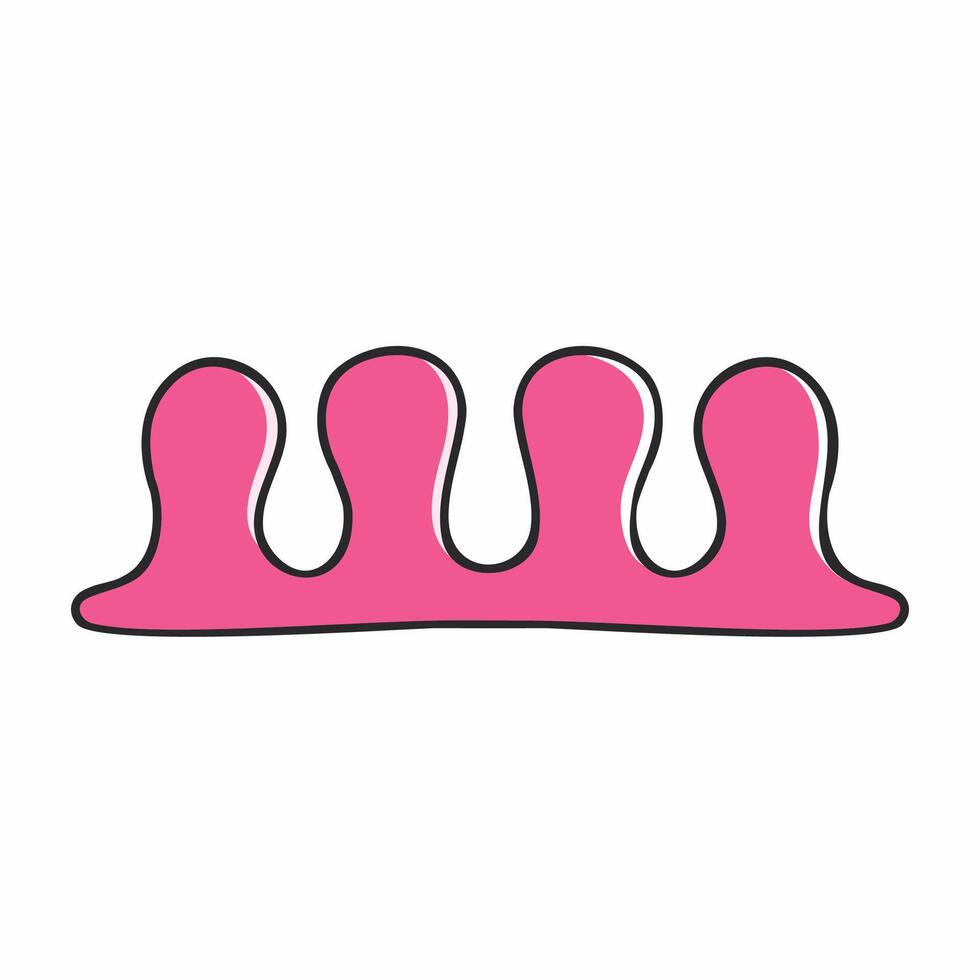 Pink manicure doodle style spacer. vector