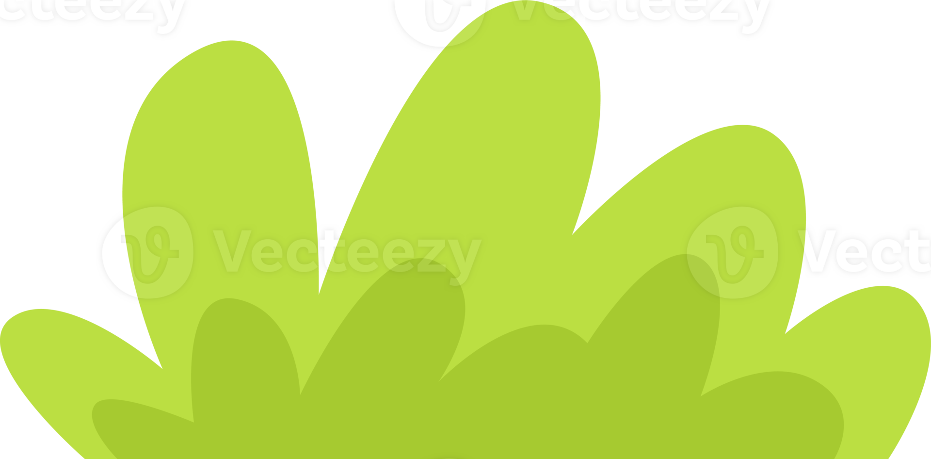 green Bush leaf flat design for decorate illustration design png