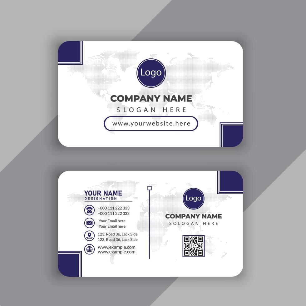 modern business card with blue triangle shapes design vector