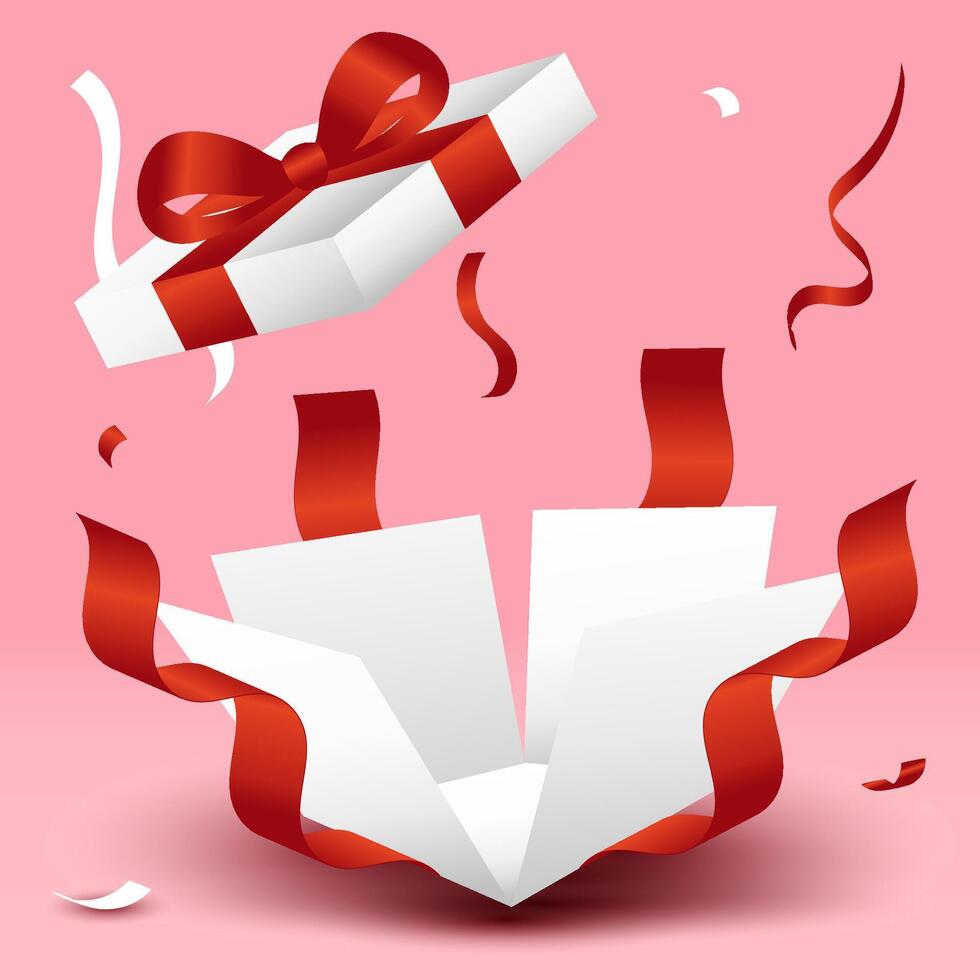 gift box with red and white ribbon vector