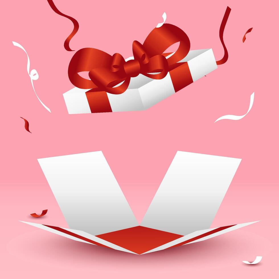 flat open gift box design vector