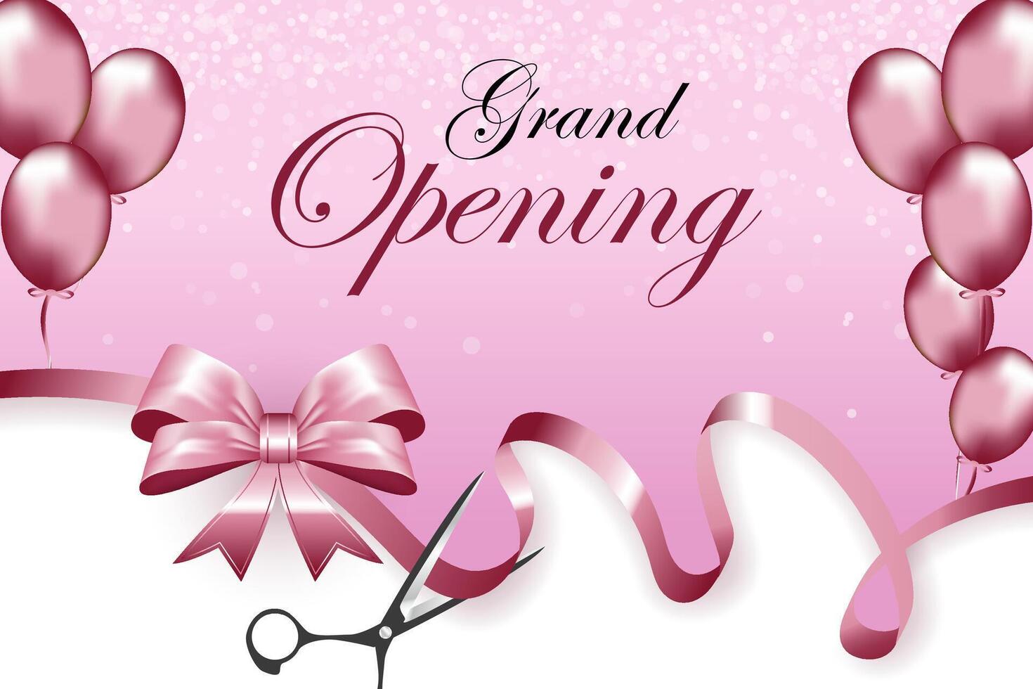 grand opening pink theme vector